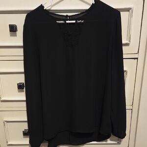 Massimo Black Blouse with Lace Detail